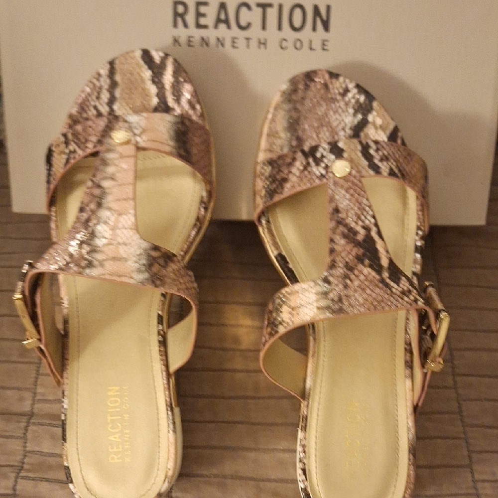 Kenneth Cole Reaction Brown Snakeskin Sandals